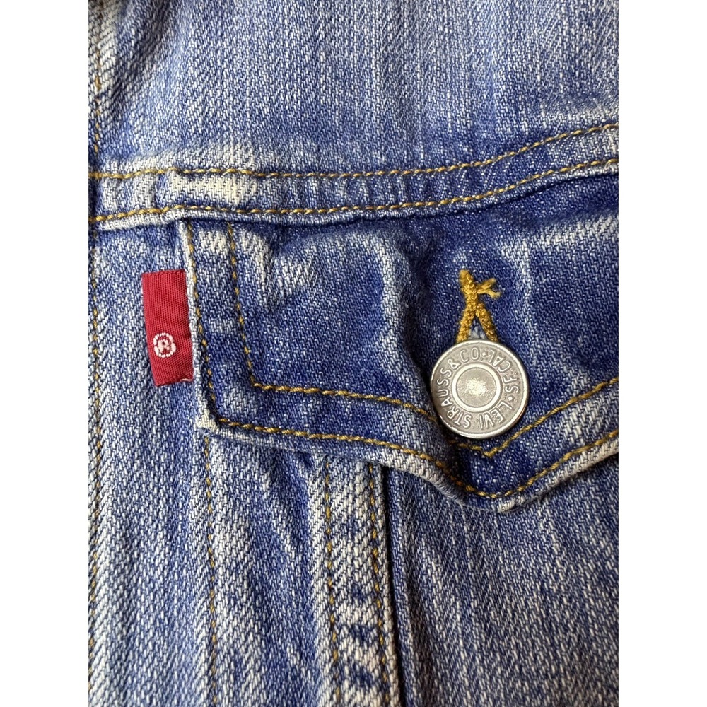 Levis Trucker Jacket Womens S Blue Denim Button Western Ranch Pockets‎ - Picture 5 of 5